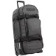 Сив меланжов сак OGIO RIG 9800 Dark Static с черна телескопична дръжка, големи колела и множество джобове, показан отворен с червена вътрешност и мотоекипировка вътре