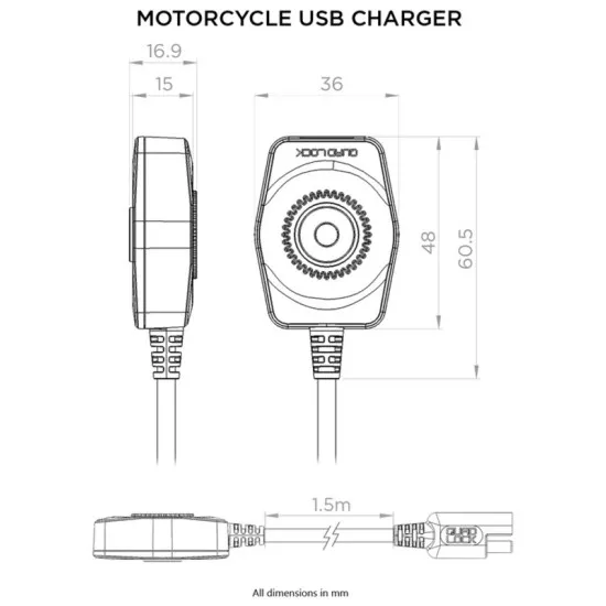 USB Charger QUAD LOCK Motorcycle - Мото аксесоари за телефон от марка Quad Lock