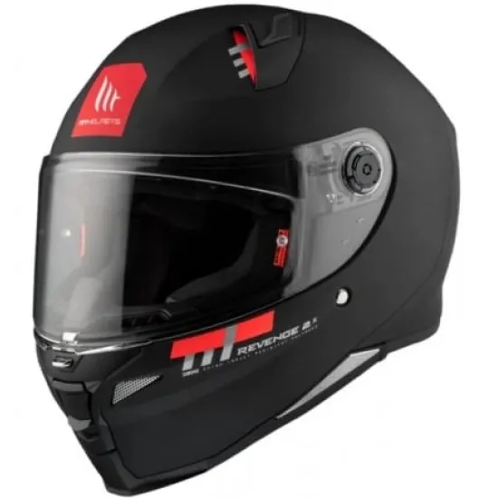 Каска MT REVENGE 2 S SOLID A1 MATT BLACK с високоякостен дизайн и матов черен завършек