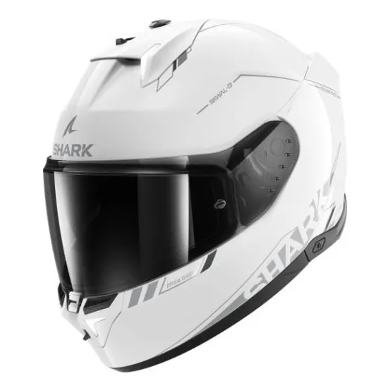 Каска SHARK SKWAL i3 WHITE - с вградени LED стоп светлини и слънчеви очила