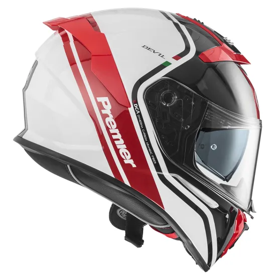 Каска PREMIER DEVIL PH 2 WHITE/RED – стилна и сигурна мото каска