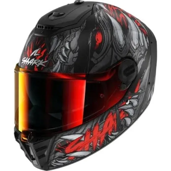 SHARK SPARTAN RS SHAYTAN MATT BLACK/RED – черно-червена мото каска с матов дизайн