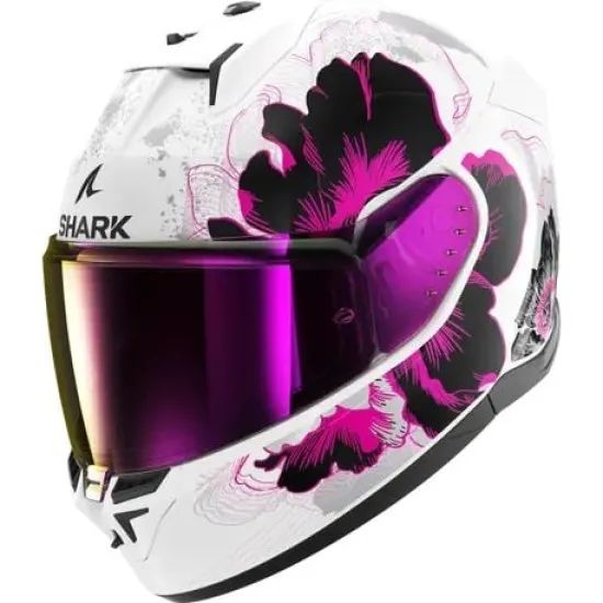 Каска SHARK D-SKWAL 3 LADY MAYFER GLOSS WHITE/PINK - Дамски мото каски от марка SHARK
