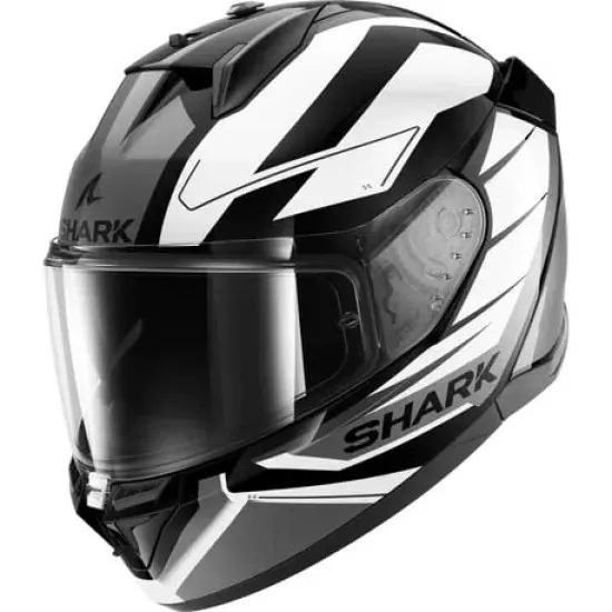 Каска SHARK D-SKWAL 3 SIZLER GLOSS BLACK/GREY/WHITE - каска с PINLOCK® 70 и вградени слънчеви очила