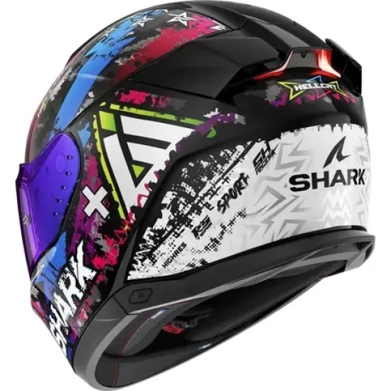 SHARK SKWAL i3 HELLCAT RAINBOW - моторна каска с LED стоп светлини