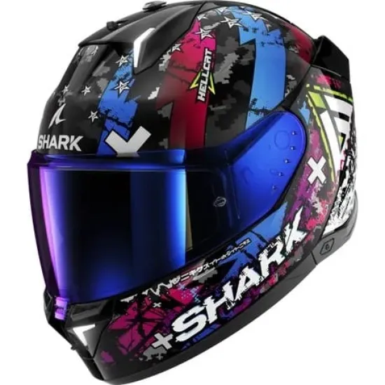 SHARK SKWAL i3 HELLCAT RAINBOW - моторна каска с LED стоп светлини
