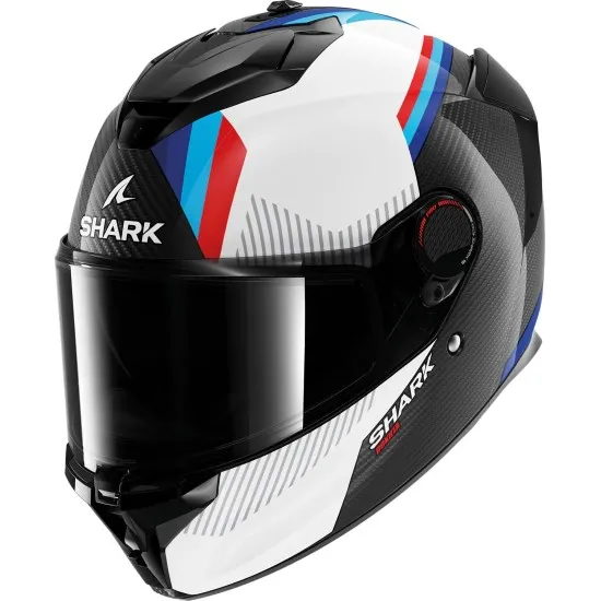 SHARK SPARTAN GT PRO DOKHTA CARBON BLACK/WHITE/RED – карбонова мото каска в черно, бяло и червено