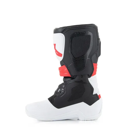 Детски мотокрос ботуши ALPINESTARS Tech 3S YTH WT/BK/R - Детски мото ботуши от марка Alpinestars