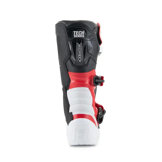 Детски мотокрос ботуши ALPINESTARS Tech 3S YTH WT/BK/R - Детски мото ботуши от марка Alpinestars