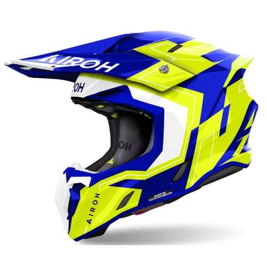 Мотокрос каска AIROH TWIST 3 DIZZY BLUE/YELLOW GLOSS - Мотокрос каски от марка AIROH
