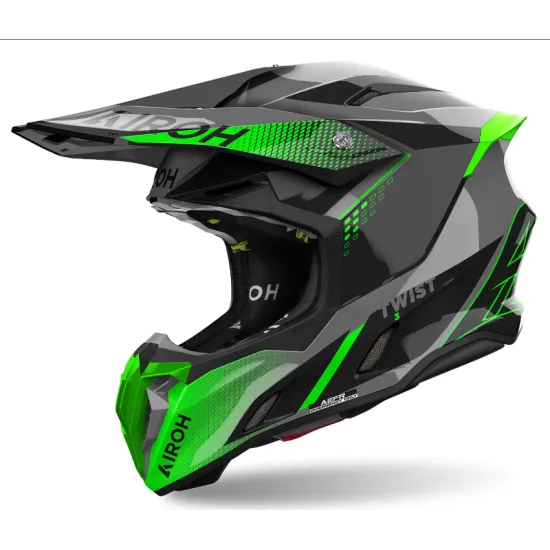 Мотокрос каска AIROH TWIST 3 SHARD GREEN GLOSS - Мотокрос каски от марка AIROH