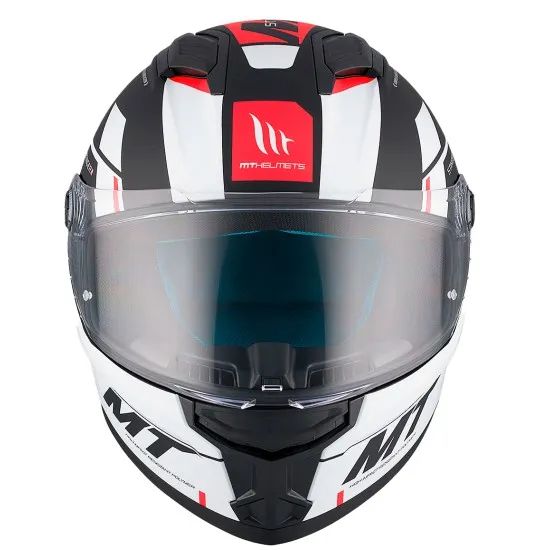 MT STINGER 2 ZIVZE B5 MATT BLACK/WHITE/RED каска с визьор и модерен дизайн в черно, бяло и червено