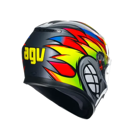 AGV K3 E2206 - BIRDY 2.0 GREY/YELLOW/RED – мото каска с иновативен и динамичен дизайн