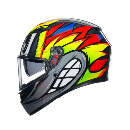 AGV K3 E2206 - BIRDY 2.0 GREY/YELLOW/RED – мото каска с иновативен и динамичен дизайн