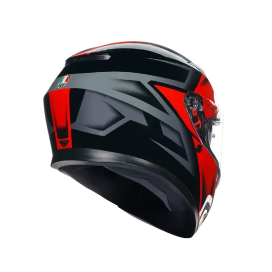 AGV K3 E2206 - COMPOUND BLACK/RED – мото каска с черно-червен дизайн