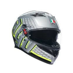 КАСКА  AGV K3 - FORTIFY GREY/BLACK/YELLOW FLUO
