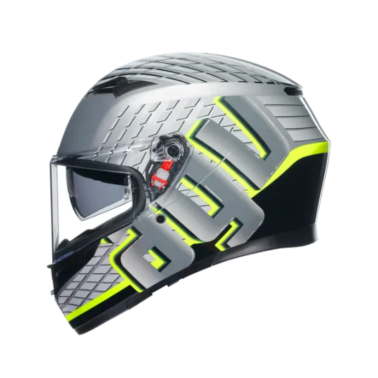 AGV K3 E2206 - FORTIFY GREY/BLACK/YELLOW FLUO – мото каска със сив, черен и жълт флуоресцентен дизайн