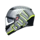AGV K3 E2206 - FORTIFY GREY/BLACK/YELLOW FLUO – мото каска със сив, черен и жълт флуоресцентен дизайн