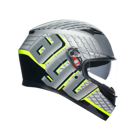 AGV K3 E2206 - FORTIFY GREY/BLACK/YELLOW FLUO – мото каска със сив, черен и жълт флуоресцентен дизайн