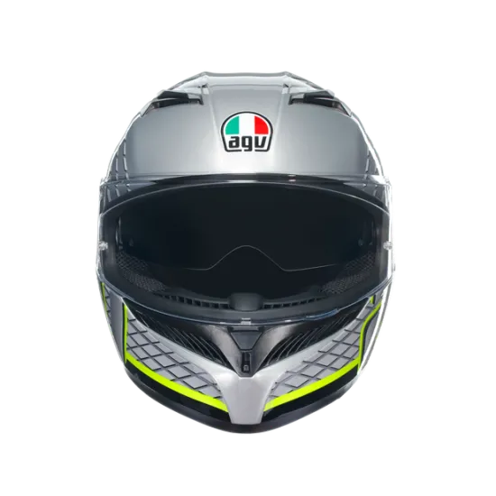 AGV K3 E2206 - FORTIFY GREY/BLACK/YELLOW FLUO – мото каска със сив, черен и жълт флуоресцентен дизайн