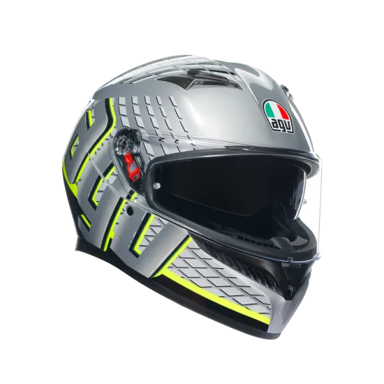 AGV K3 E2206 - FORTIFY GREY/BLACK/YELLOW FLUO – мото каска със сив, черен и жълт флуоресцентен дизайн