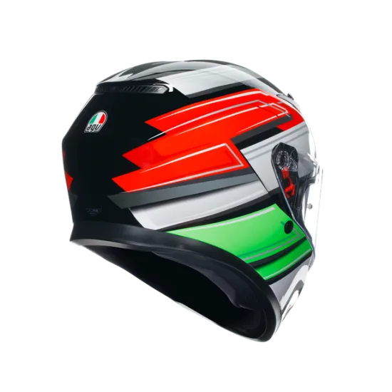 AGV K3 E2206 - WING BLACK/ITALY – мото каска с черно-италиански дизайн