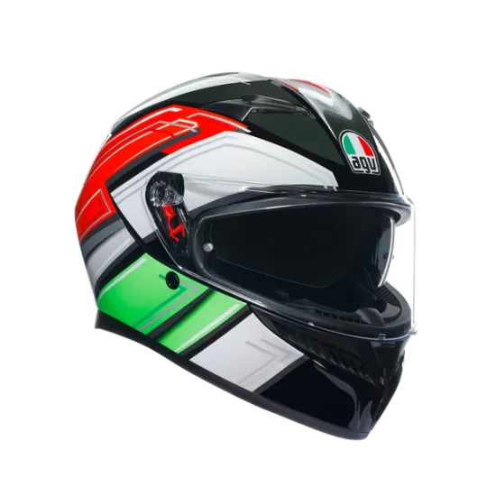 AGV K3 E2206 - WING BLACK/ITALY – мото каска с черно-италиански дизайн