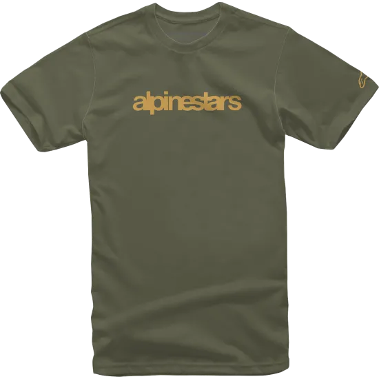 Мото тениска ALPINESTARS TEE HERITAGE GRN/GLD - Тениски от марка Alpinestars