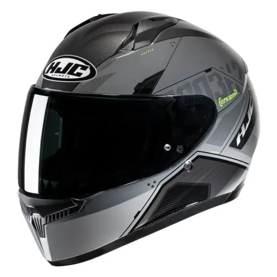 Каска HJC C10 INKA GREY/YELLOW MATT – Лека и стилна Moto каска с ACS вентилация