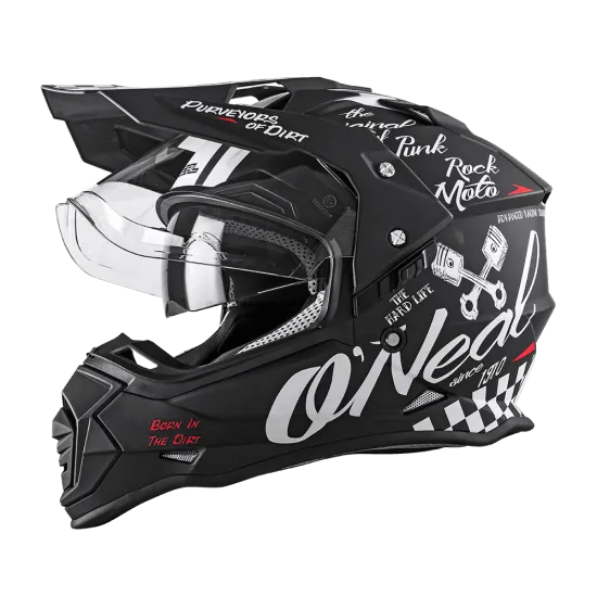 Ендуро каска ONEAL SIERRA II TORMENT V.23 BLACK/WHITE - Мотокрос каски от марка ONeal