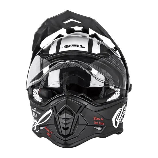 Ендуро каска ONEAL SIERRA II TORMENT V.23 BLACK/WHITE - Мотокрос каски от марка ONeal