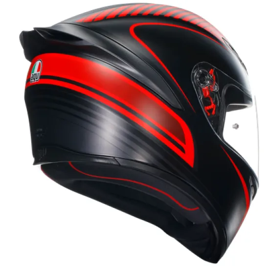 Каска AGV K1 S WARMUP MATT BLACK/RED – Спортен дизайн и функционалност