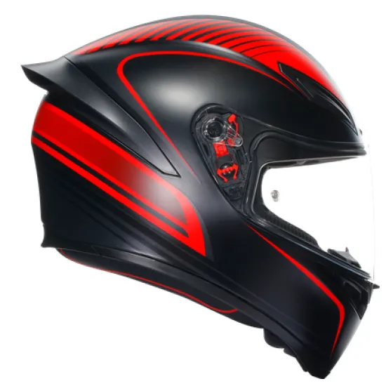 Каска AGV K1 S WARMUP MATT BLACK/RED – Спортен дизайн и функционалност