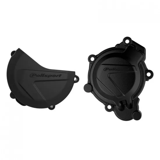Комплект предпазители за двигател KTM XC/SX 125/200 2016-18 HUSQ TC 125 2016-18 BLACK - Протектори двигател от марка Polisport