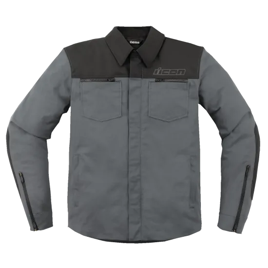 Текстилно мото яке ICON UPSTE CANVAS CE GREY - Текстилни якета от марка ICON