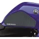 Черен протектор за резервоар OneDesign с хексагонална текстура, монтиран на лилава Yamaha R7 с видимо Yamaha лого