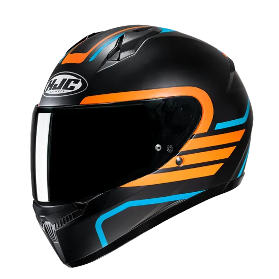 Каска HJC C10 LITO BLACK/ORANGE/BLUE – Лека и комфортна каска с ACS вентилация