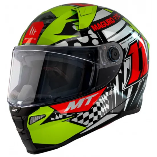 Каска MT REVENGE 2 S SERGIO GARCIA A3 FLUOR 2 GLOSS с високоякостен дизайн и флуоресцентен гланцов завършек
