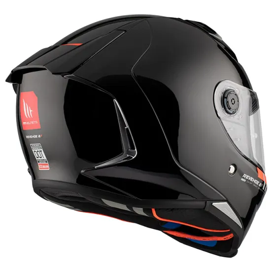 Каска MT REVENGE 2 S SOLID A1 GLOSS BLACK с високоякостен дизайн и черен гланцов завършек