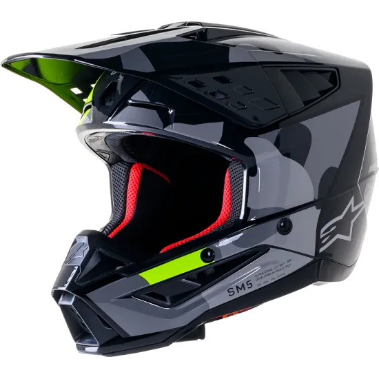 Мотокрос каска ALPINESTARS SM5 ROV2 GY/YLW - Мотокрос каски от марка Alpinestars