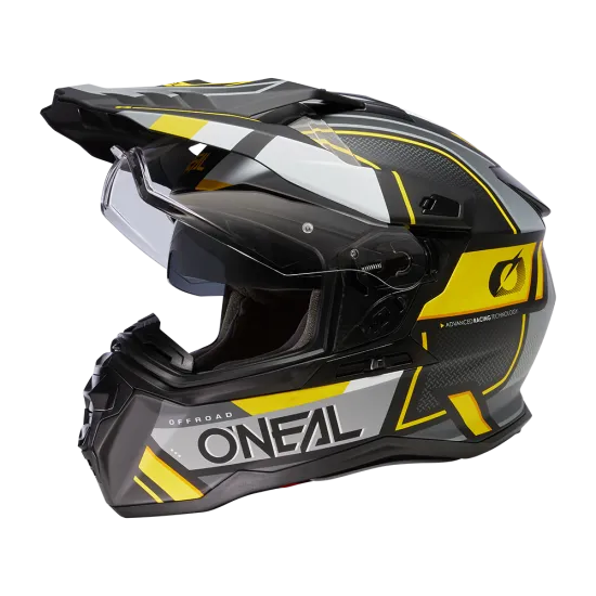 Ендуро каска D-SRS SQUARE V.24 BLACK/GRAY/NEON YELLOW - Мотокрос каски от марка ONeal