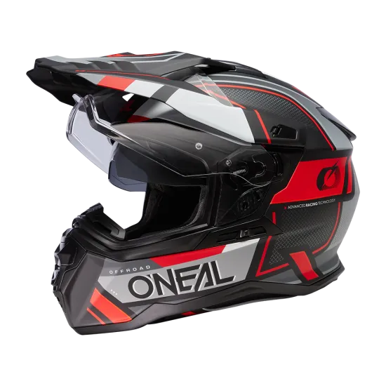 Ендуро каска D-SRS SQUARE V.24 BLACK/GRAY/RED - Мотокрос каски от марка ONeal