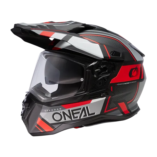 Ендуро каска D-SRS SQUARE V.24 BLACK/GRAY/RED - Мотокрос каски от марка ONeal