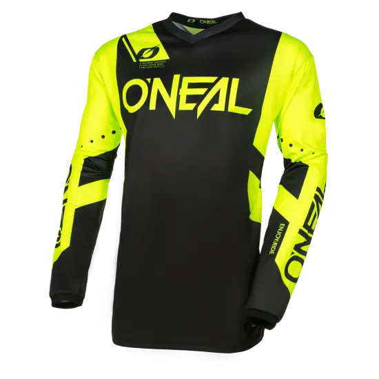 Мотокрос блуза O`NEAL ELEMENT RACEWEAR BLACK/NEON YELLOW V.24 - Мотокрос джърси от марка ONeal