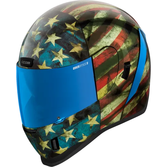 Каска ICON AIRFORM OLD GLORY GL със светещи елементи и Dropshield™ визьор