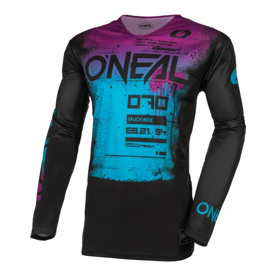 Мотокрос блуза ONEAL MAYHEM SCARZ BLACK/BLUE V.24 - Мотокрос джърси от марка ONeal