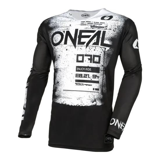 Мотокрос блуза ONEAL MAYHEM SCARZ BLACK/WHITE V.24 - Мотокрос джърси от марка ONeal