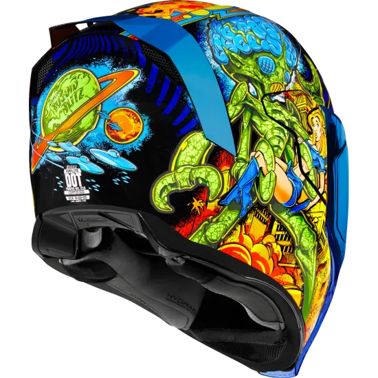 Каска ICON AIRFLITE Bugoid Blitz BL – Поликарбонатна, светеща в тъмното каска с Dropshield™