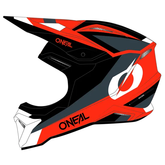 Детска каска ONEAL 1SERIES STREAM BLACK/RED V.24 - Детски каски за мотор от марка ONeal