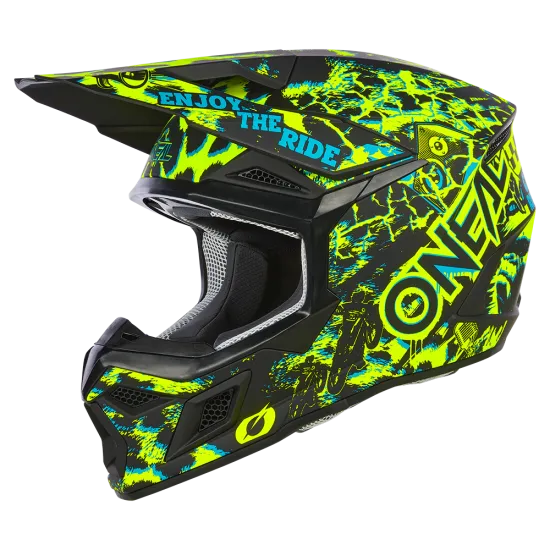 Мотокрос каска ONEAL 3SERIES ASSAULT BLACK/NEON YELLOW V.24 - Мотокрос каски от марка ONeal